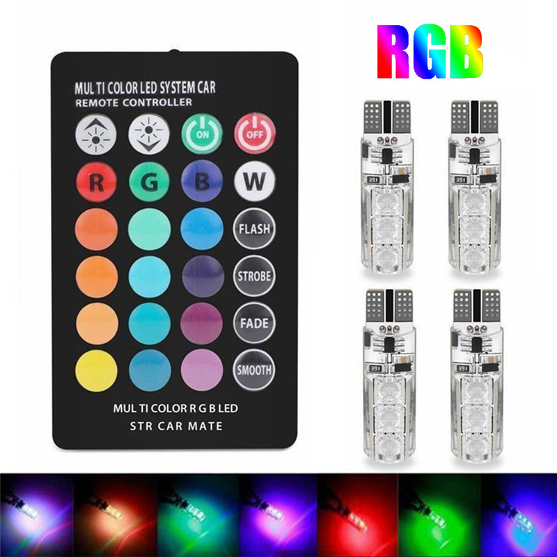 Voice Control Light Bulb - 4PCS Car Signal Atmosphere Bulb T10