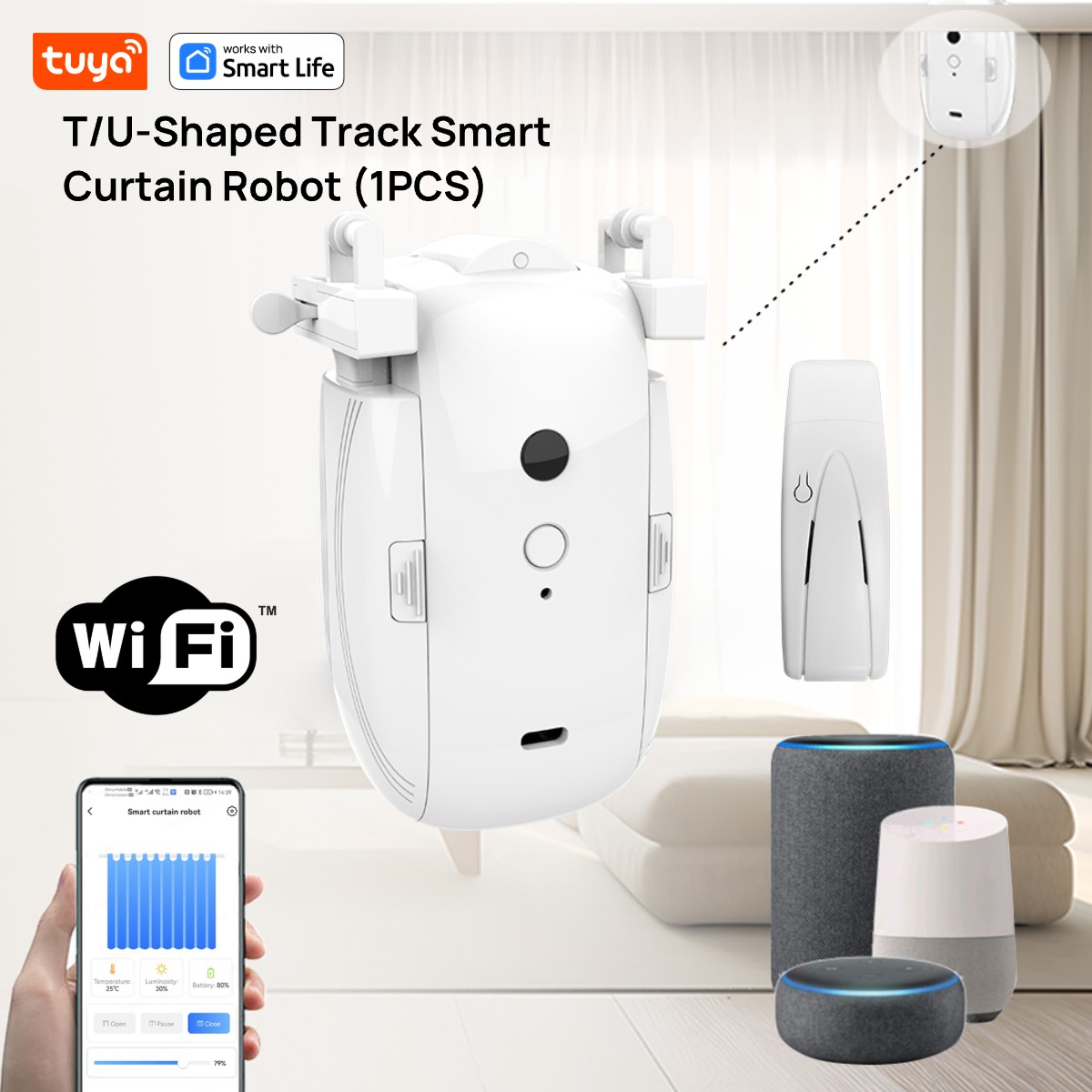 Tuya Smart WiFi Curtain Robot  - đánh giá và giá Smart Home Hub
