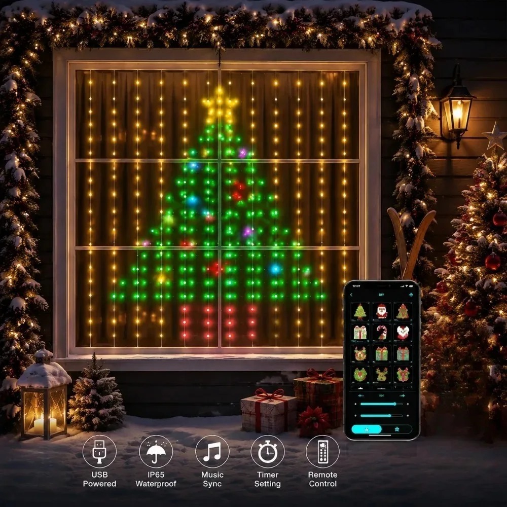 LED Pixel Curtain Lights Bluet - đánh giá và giá Smart Home Lighting