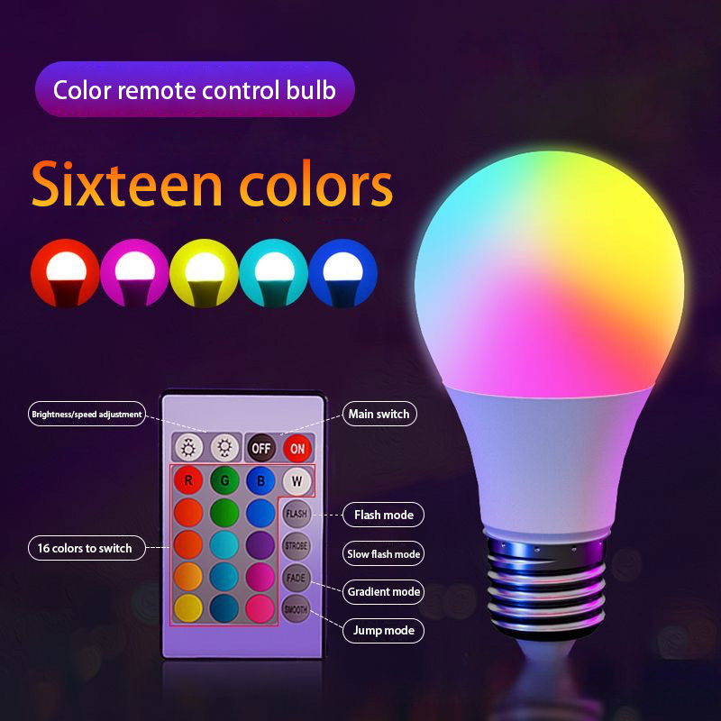 E27 220V 16 Colors RGB Bulb LE - đánh giá và giá Voice Control Light Bulb