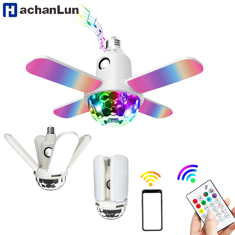 E27 LED Bulb Fan Four-leaf Bla - đánh giá và giá Voice Control Light Bulb