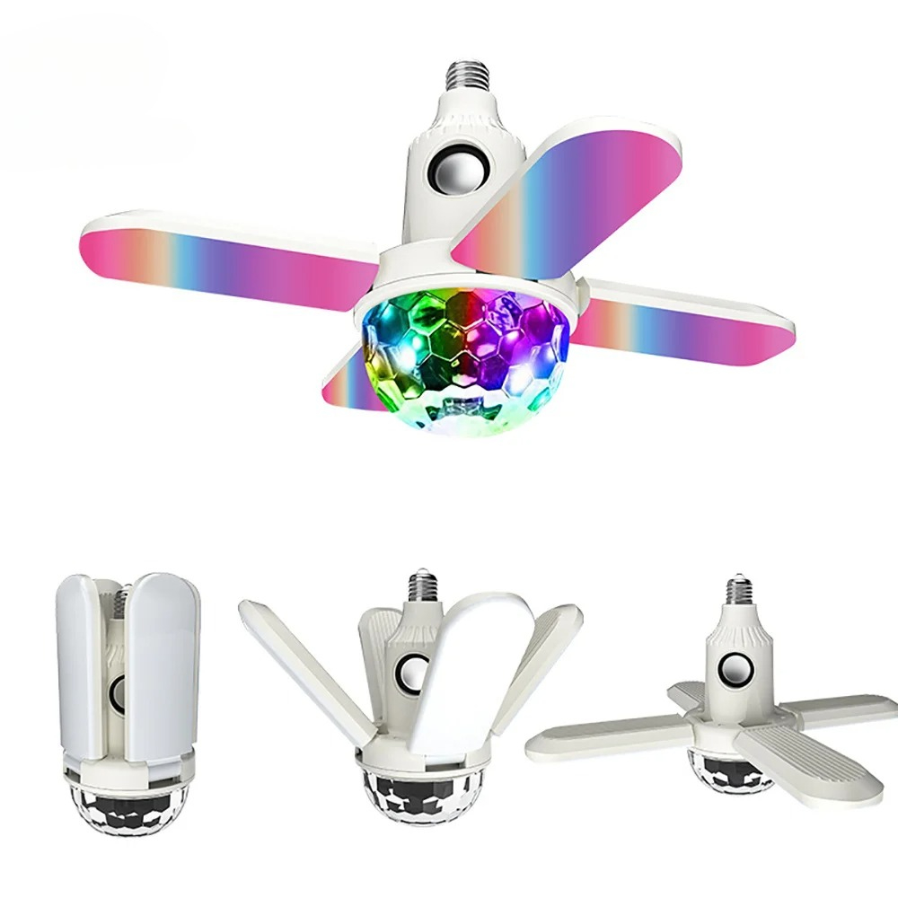 E27 LED Bulb Fan Four-leaf Bla - đánh giá và giá Voice Control Light Bulb