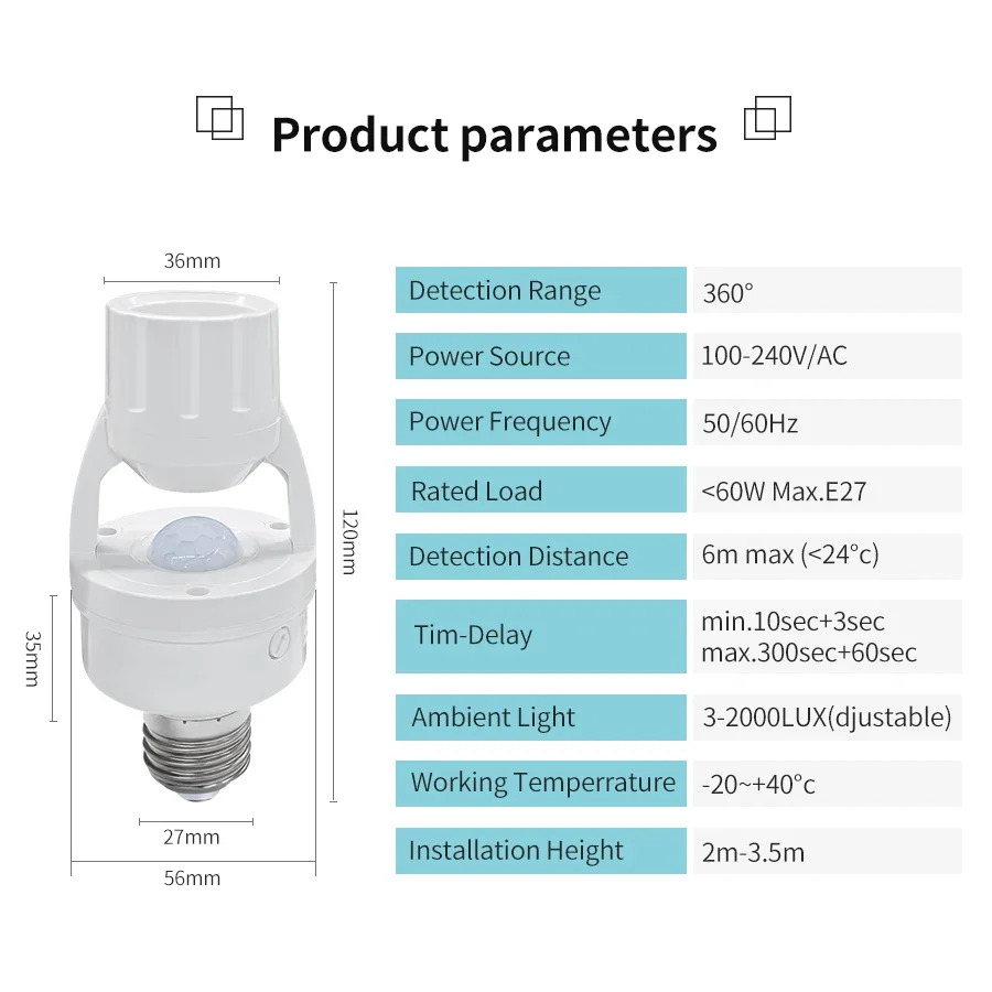 PIR Motion Sensor E27 Bulb Soc - đánh giá và giá Voice Control Light Bulb